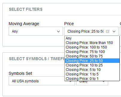 price filter